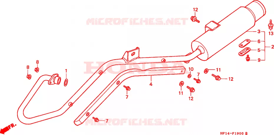 SILENCIEUX D'ECHAPPEMENT Honda ATV 200 FOURTRAX 1991  TRX200DM