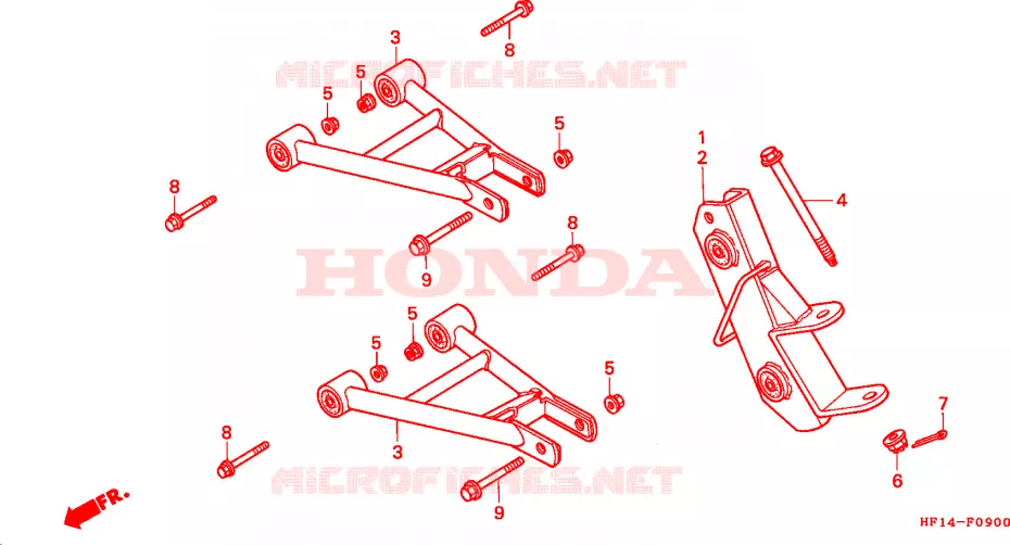 TRIANGLES AVANT Honda ATV 200 FOURTRAX 1993  TRX200DP