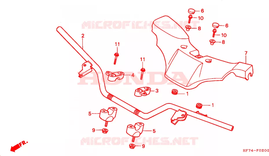 GUIDON Honda ATV 90 FOURTRAX 1995  TRX90S