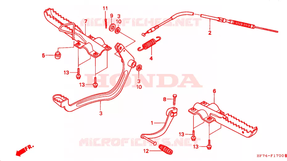 REPOSE PIED Honda ATV 90 FOURTRAX 1998  TRX90W