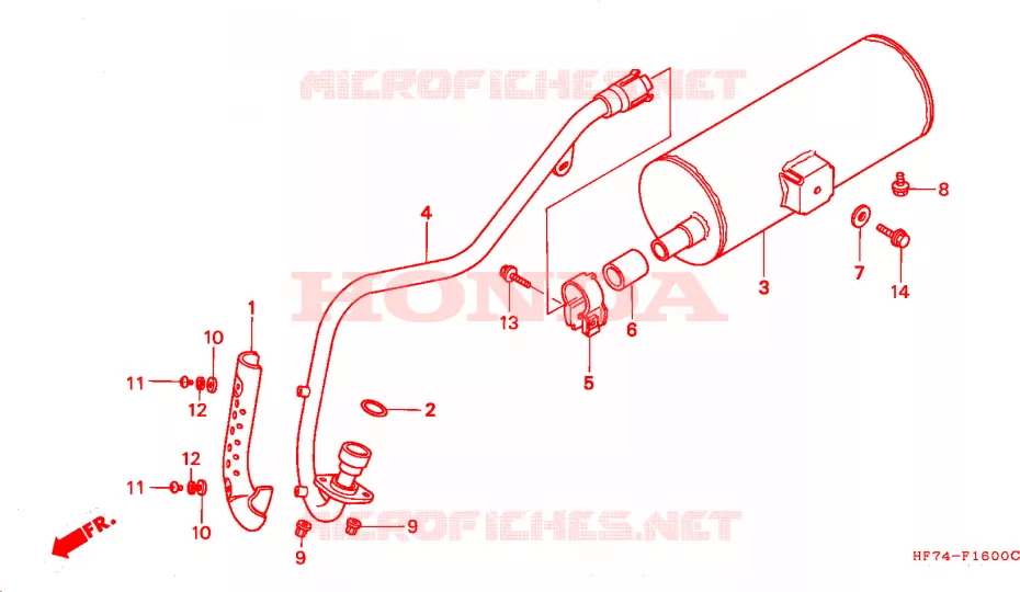 SILENCIEUX D'ECHAPPEMENT Honda ATV 90 FOURTRAX 2000  TRX90Y