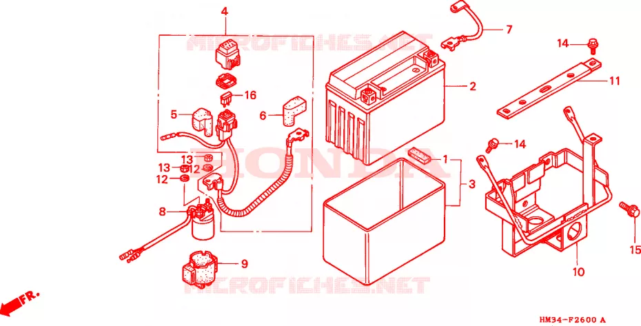 BATTERIE Honda ATV 300 FOURTRAX 1996  TRX300EXT