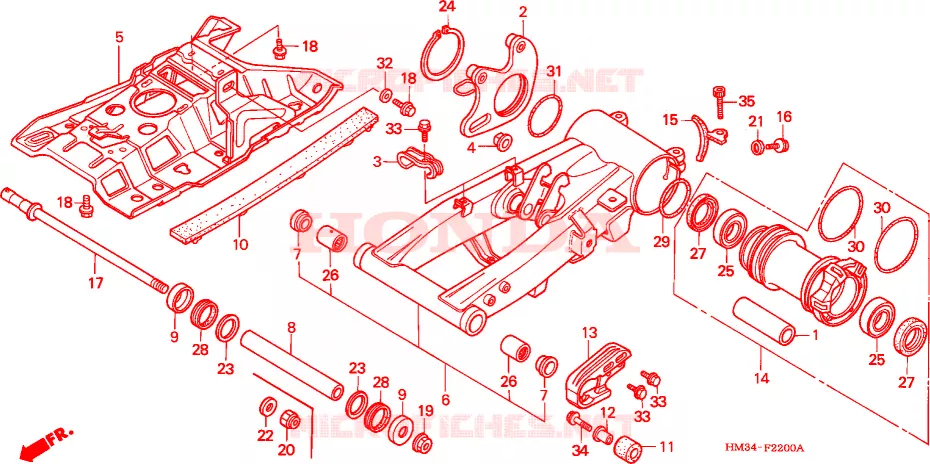 BRAS OSCILLANT Honda ATV 300 FOURTRAX 1998  TRX300EXT