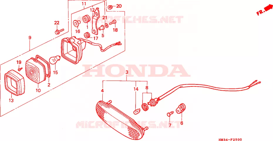 FEU ARRIERE Honda ATV 300 FOURTRAX 1996  TRX300EXT