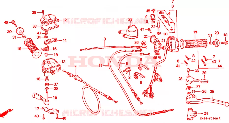 COMMODOS - POIGNEES Honda ATV 300 FOURTRAX 1999  TRX300FWX