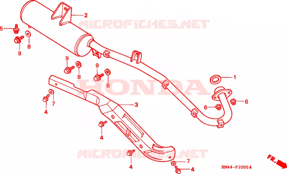 SILENCIEUX D'ECHAPPEMENT Honda ATV 300 FOURTRAX 1999  TRX300FWX