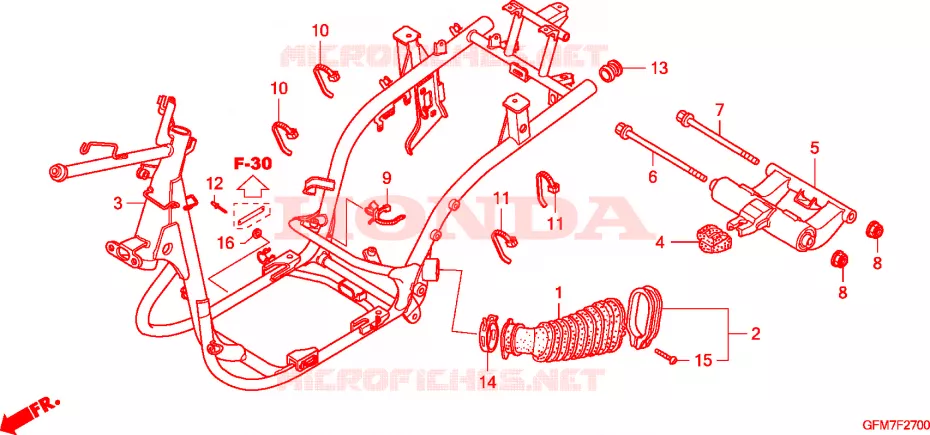 CADRE Honda SCOOTER 110 LEAD 2012  NHX110WHA