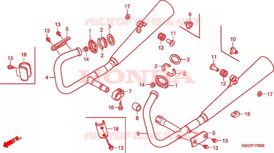SILENCIEUX D'ECHAPPEMENT Honda MOTO 250 CB 1996  CB250PT