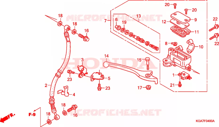 MAITRE CYLINDRE DE FREIN AVANT Honda MOTO 125 CG 2007  CG125ES4