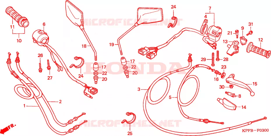 COMMODO - LEVIER - CABLE Honda MOTO 250 CBF 2004  CBF2504