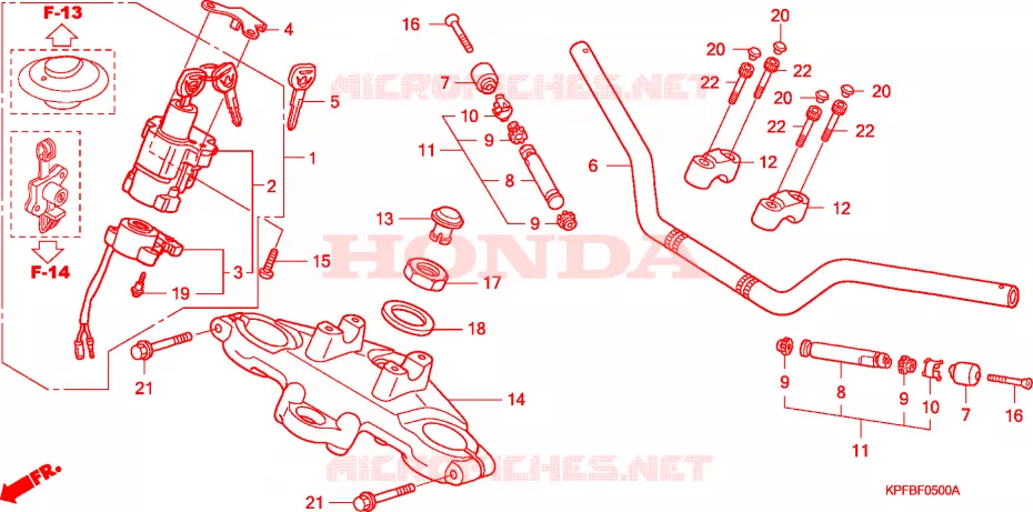 GUIDON - TE DE FOURCHE Honda MOTO 250 CBF 2007  CBF2506