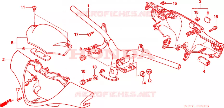 GUIDON - CARENAGE Honda SCOOTER 150 SH 2007  SH1507