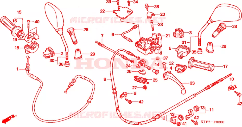 LEVIER DE GUIDON - CABLE - COMMODO Honda SCOOTER 150 SH 2007  SH1507