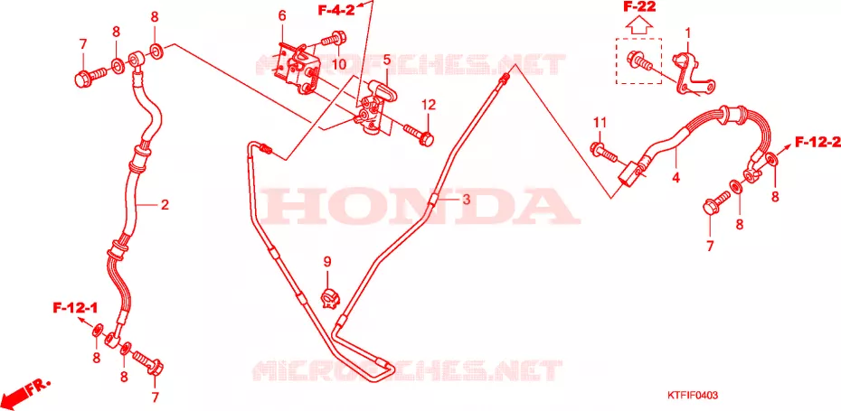 DURITE DE FREIN AR./TUYAU DE FREIN(SH125/R/150/R) Honda SCOOTER 125 SH 2010  SH125RA