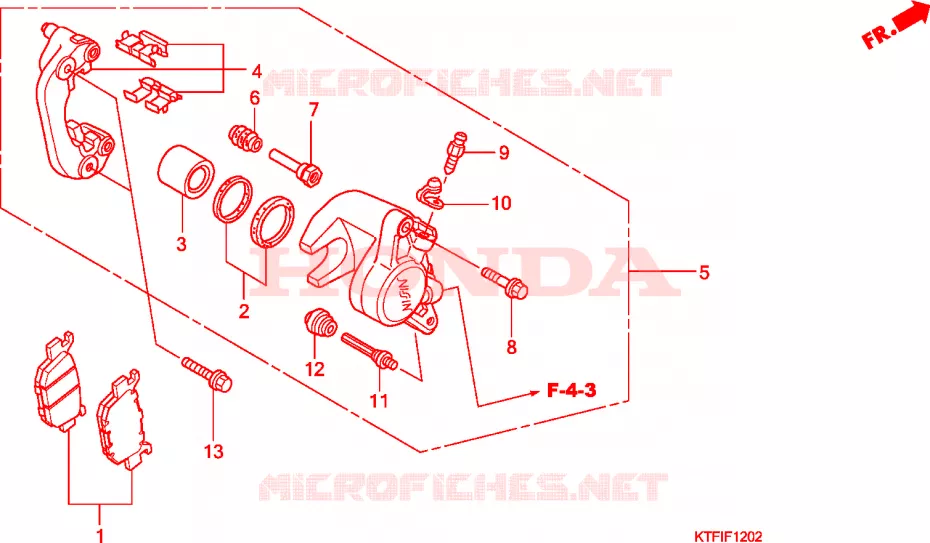 ETRIER DE FREIN ARRIERE (SH125/R/150/R) Honda SCOOTER 125 SH 2010  SH125RA