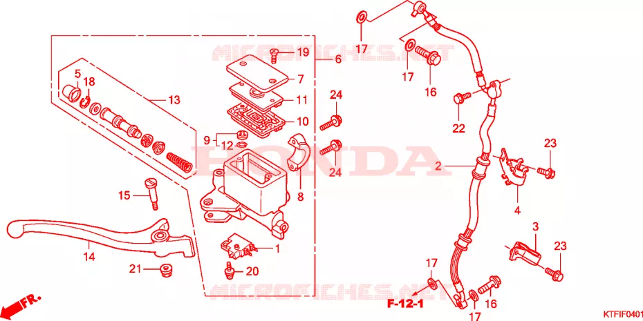 MAITRE-CYLINDRE FREIN AV.(SH125/R/150/R) Honda SCOOTER 125 SH 2010  SH125RB