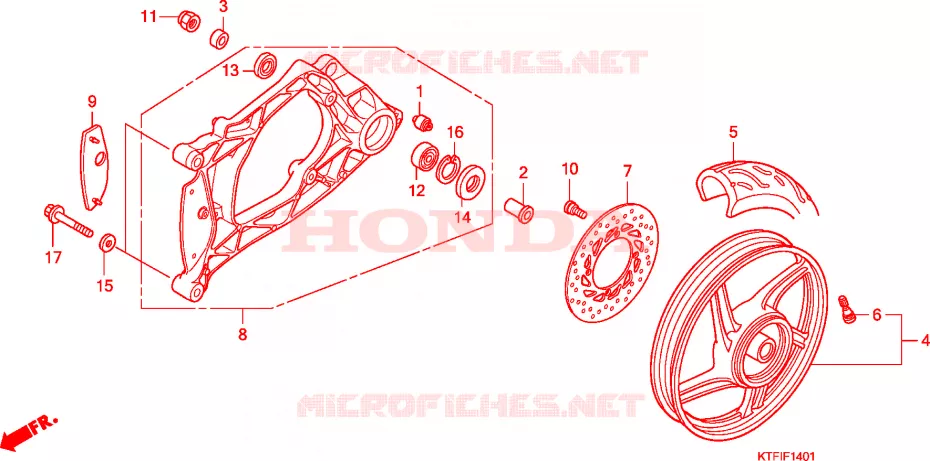 ROUE ARRIERE - BRAS OSCILLANT (SH125/R/150/R) Honda SCOOTER 150 SH 2010  SH150A