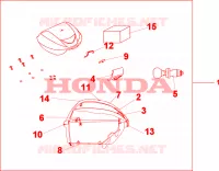 TOP CASE 35 L PEARL MONTANA BLUE pour Honda SH 300 SPC de 2008