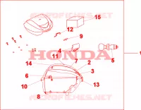 TOP CASE 35 L QUASAR SILVER pour Honda SH 300 de 2009