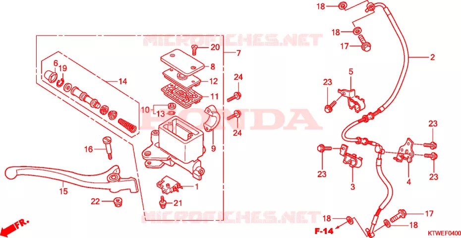 MAITRE-CYLINDRE FREIN AV.(SH300/R) Honda SCOOTER 300 SH 2009  SH3009