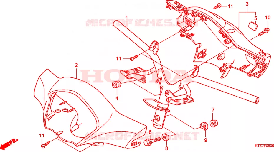 GUIDON - CARENAGE Honda SCOOTER 125 PES 2009  PES125R8