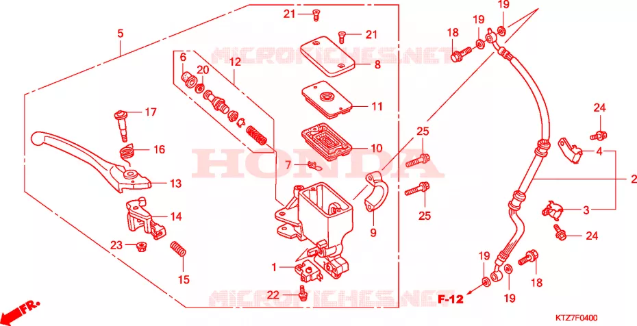 MAITRE CYLINDRE DE FREIN AVANT Honda SCOOTER 125 PES 2006  PES1256