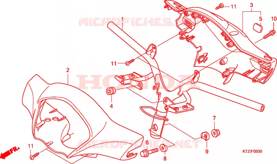 GUIDON - CARENAGE Honda SCOOTER 125 PES 2010  PES125RA