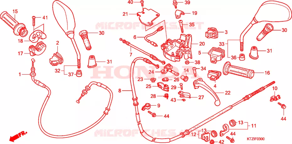 LEVIER DE GUIDON - CABLE - COMMODO Honda SCOOTER 125 PES 2010  PES125A