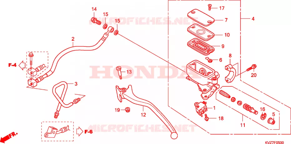 MAITRE-CYLINDRE FREIN AR. CYLINDRE(NSS250S) Honda SCOOTER 250 REFLEX 2008  NSS250S8