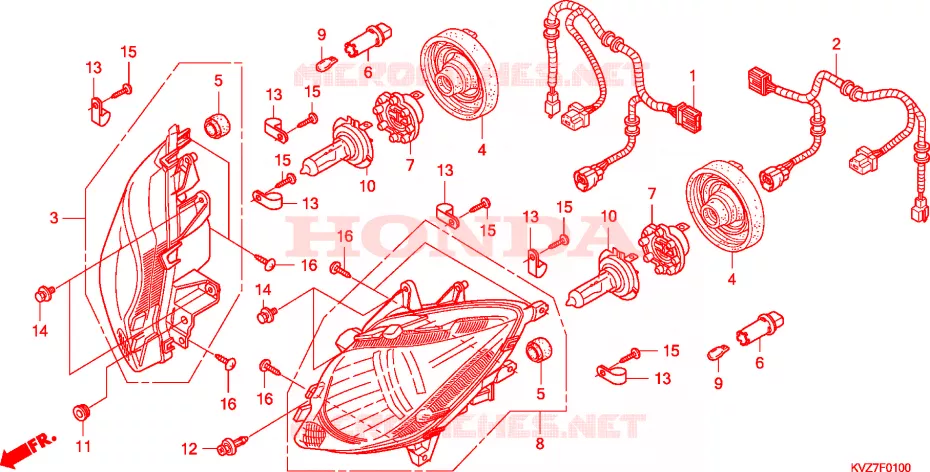 PHARE Honda SCOOTER 250 REFLEX 2008  NSS250S8