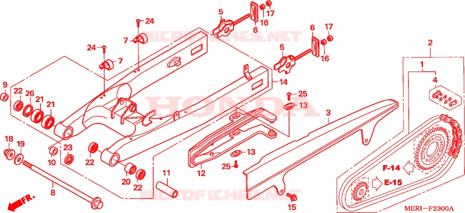 BRAS OSCILLANT Honda MOTO 600 CBF 2004  CBF600SA4