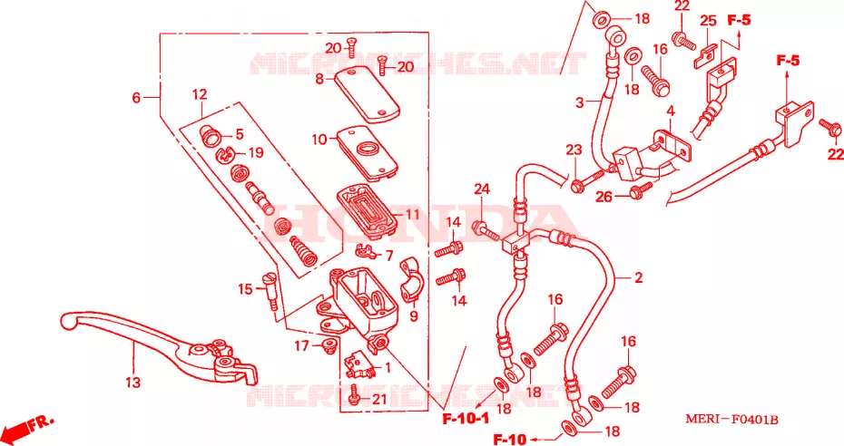 MAITRE-CYLINDRE FREIN AV.(CBF600SA/NA) Honda MOTO 600 CBF 2004  CBF600NA4