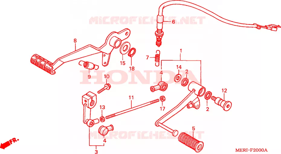 SELECTEUR - PEDALE DE FREIN Honda MOTO 600 CBF 2004  CBF600NA4