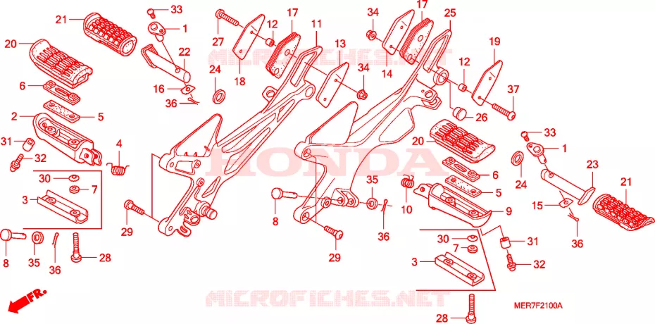 REPOSE PIED Honda MOTO 600 CBF 2008  CBF600NA8