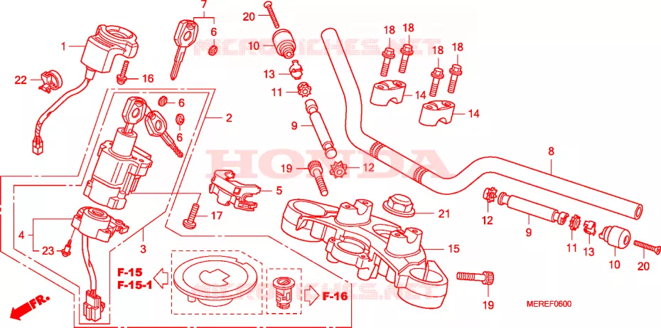 GUIDON - TE DE FOURCHE Honda MOTO 600 CBF 2009  CBF600S9