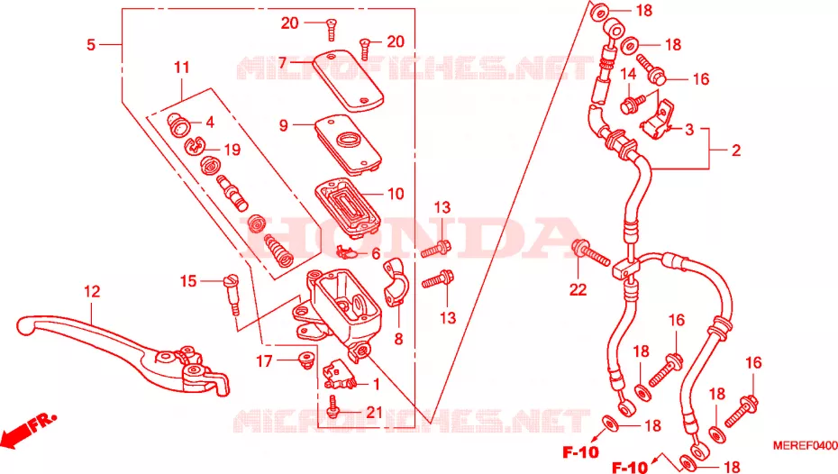 MAITRE-CYLINDRE FREIN AV.(CBF600S/N) Honda MOTO 600 CBF 2009  CBF600S9