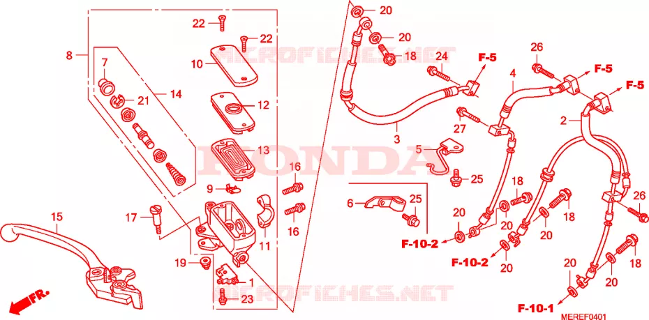 MAITRE-CYLINDRE FREIN AV.(CBF600SA/NA) Honda MOTO 600 CBF 2009  CBF600SA9