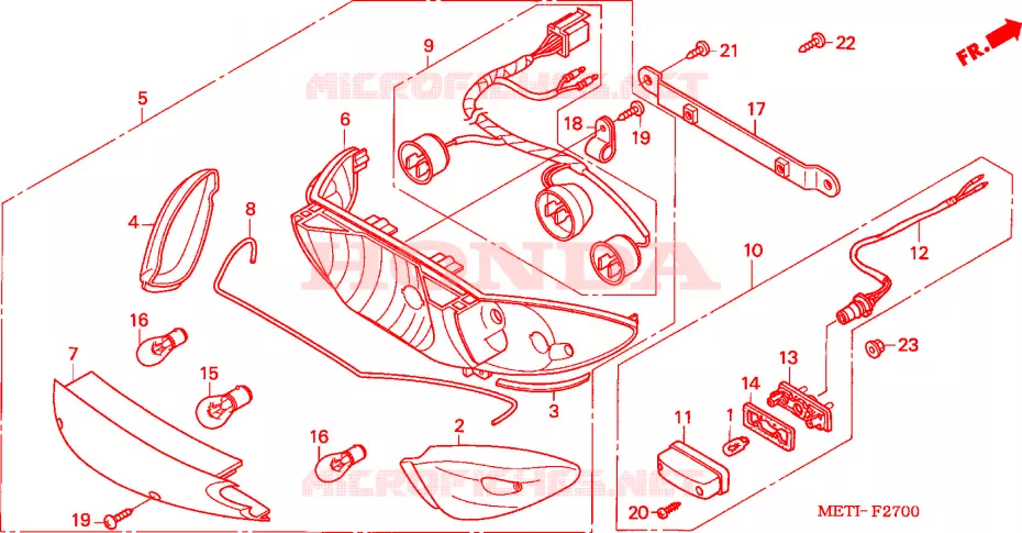 FEUX ARRIERE Honda MOTO 500 CBF 2005  CBF5004