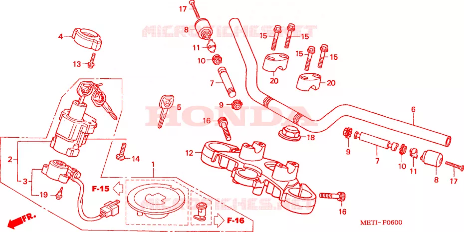 GUIDON - TE DE FOURCHE Honda MOTO 500 CBF 2005  CBF5004