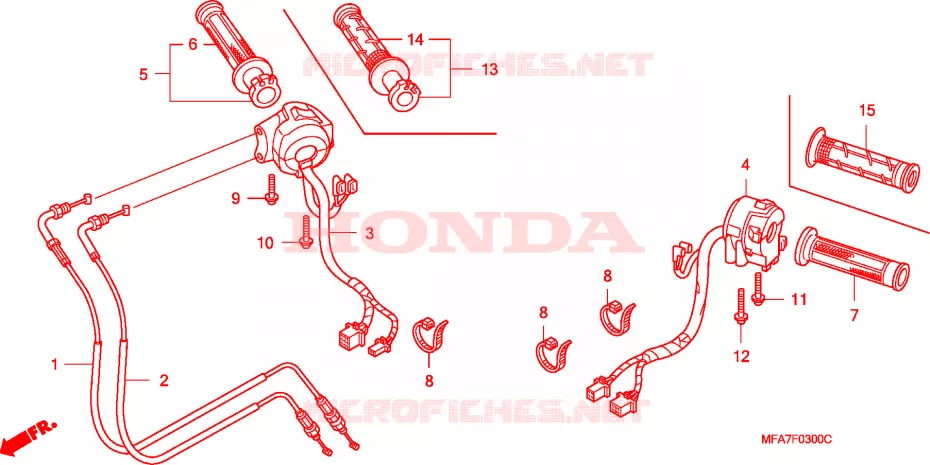 COMMODO - LEVIER - CABLE Honda MOTO 1000 CBF 2007  CBF1000T7