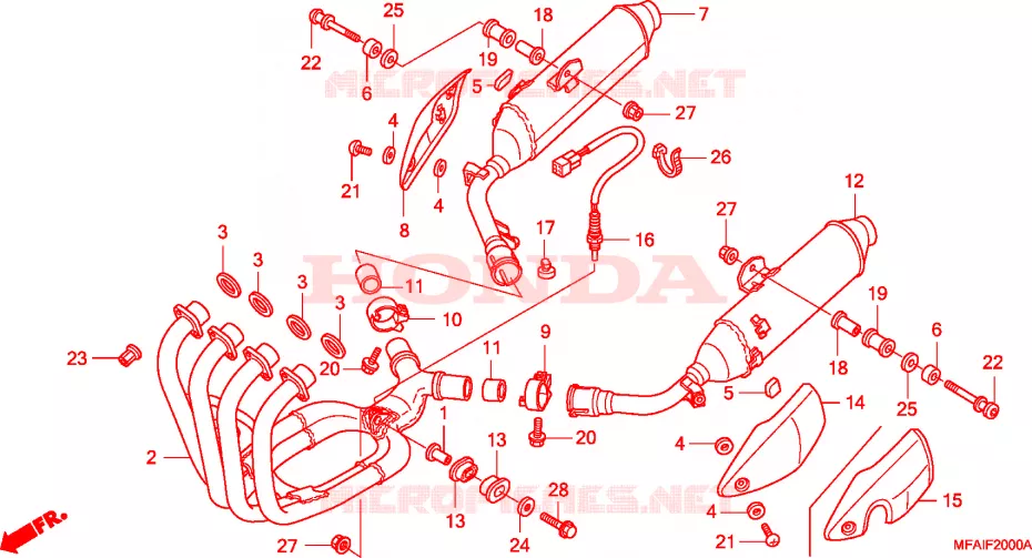 SILENCIEUX D'ECHAPPEMENT Honda MOTO 1000 CBF 2009  CBF1000A8
