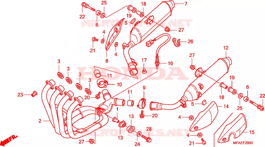 SILENCIEUX D'ECHAPPEMENT Honda MOTO 1000 CBF 2010  CBF1000AA