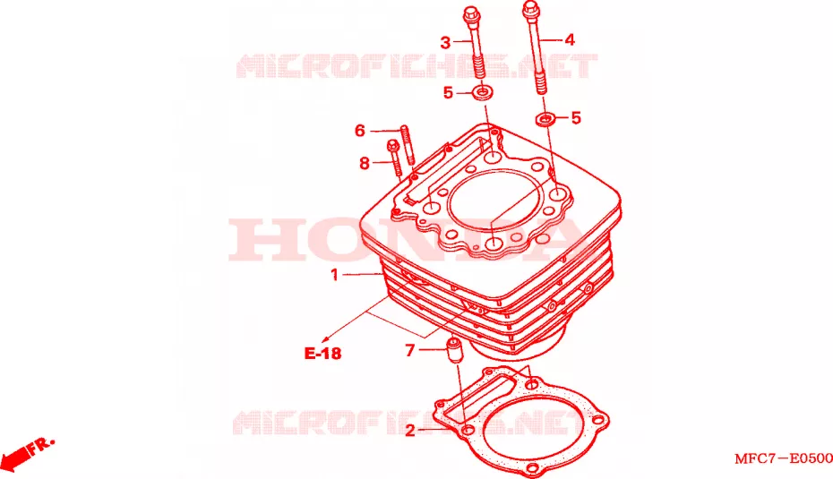 CYLINDRE Honda MOTO 650 FMX 2005  FMX6505_F