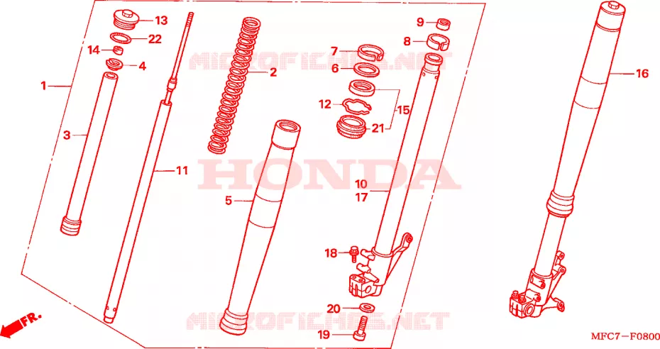 FOURCHE Honda MOTO 650 FMX 2006  FMX6505_F