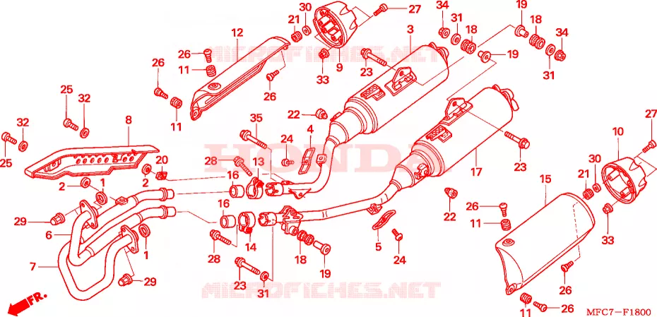 SILENCIEUX D'ECHAPPEMENT Honda MOTO 650 FMX 2005  FMX6505_F