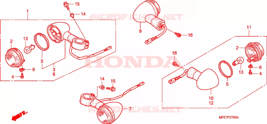 CLIGNOTANT(VT750C2/C2F/C2S) Honda MOTO 750 SHADOW 2009  VT750C28
