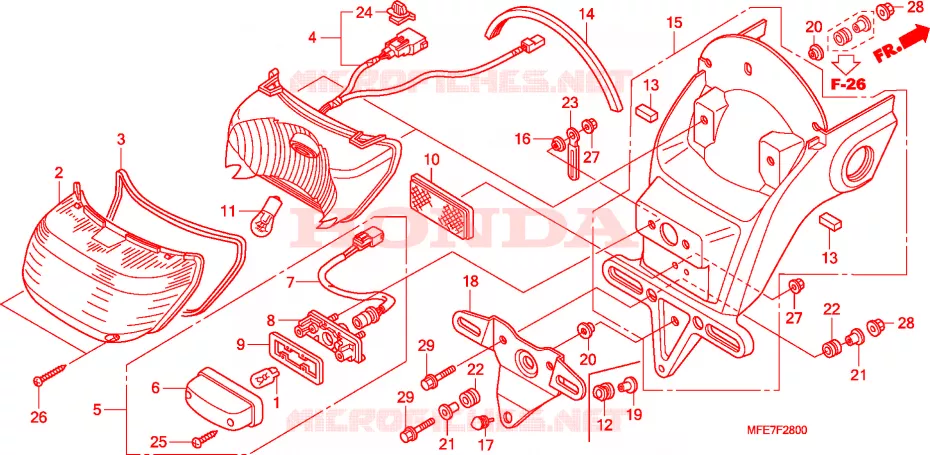 FEU ARRIERE Honda MOTO 750 SHADOW 2009  VT750C2F9