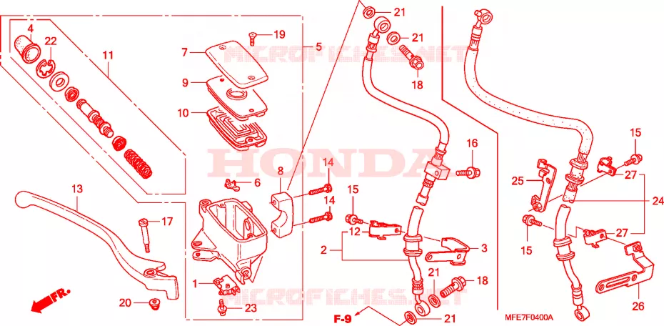 MAITRE-CYLINDRE FREIN AV.(VT750C2/C2F/C2B) Honda MOTO 750 SHADOW 2009  VT750C29