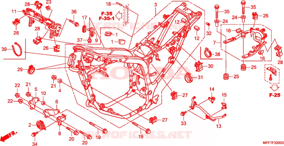 CADRE Honda MOTO 700 TRANSALP 2009  XL700VA9