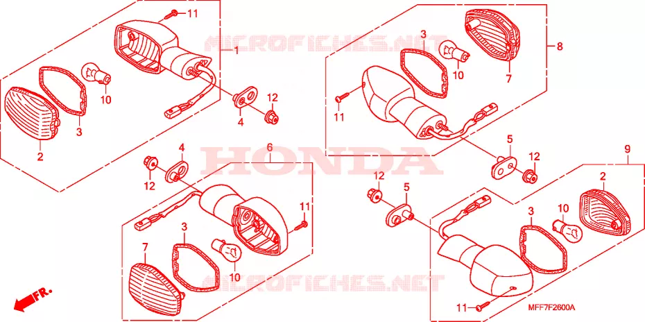 CLIGNOTANT Honda MOTO 700 TRANSALP 2008  XL700VA8